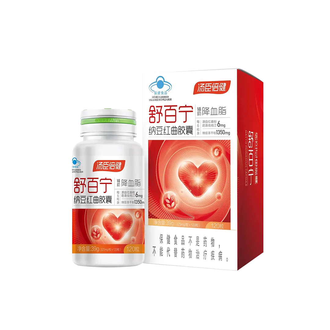舒百宁&reg;纳豆红曲胶囊（120粒）18岁以上女性,18岁以上男性,中老年人,纳豆/红曲,辅助降血脂